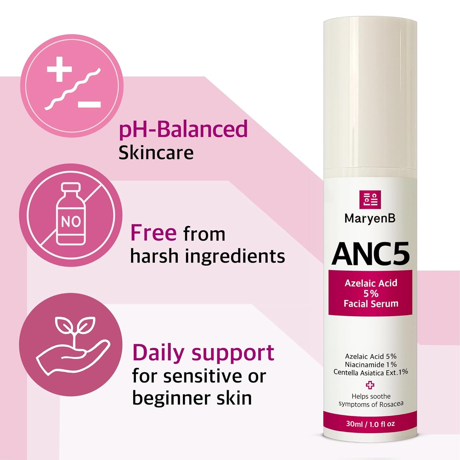 image:imageAzelaic Acid 5 Face Serum with Niacinamide 1 amp Cica 1 Lightweight Hydrating Serum for Sensitive RednessProne amp UnevenLooking Skin 1 Fl Oz 30ml