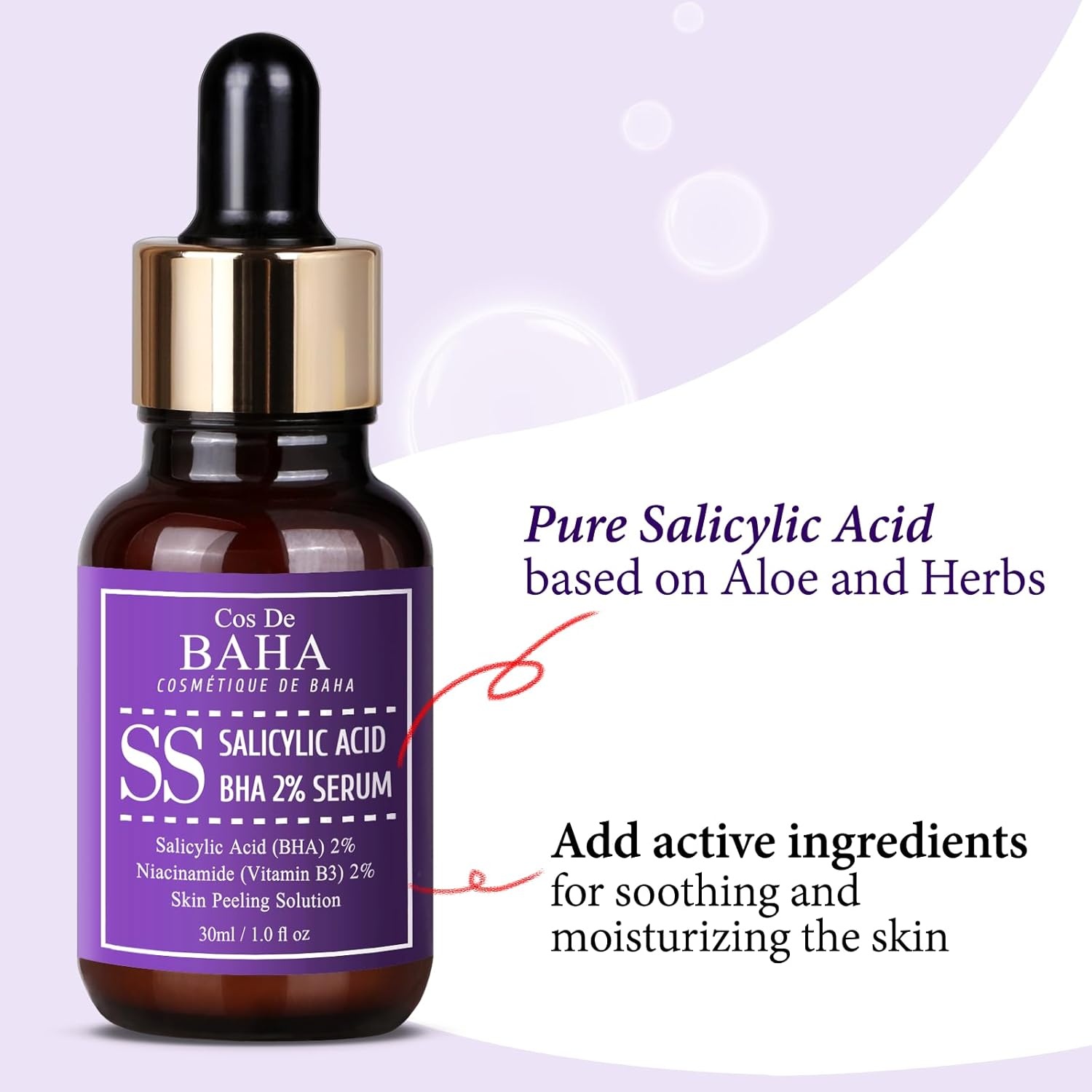 image:imageBHA 2 Pore Care Serum 30ml Salicylic Acid Facial Serum Gentle Exfoliating Formula Hydrating Skin Texture Improvement Blackhead Care All Skin Types 1 Fl Oz 30ml