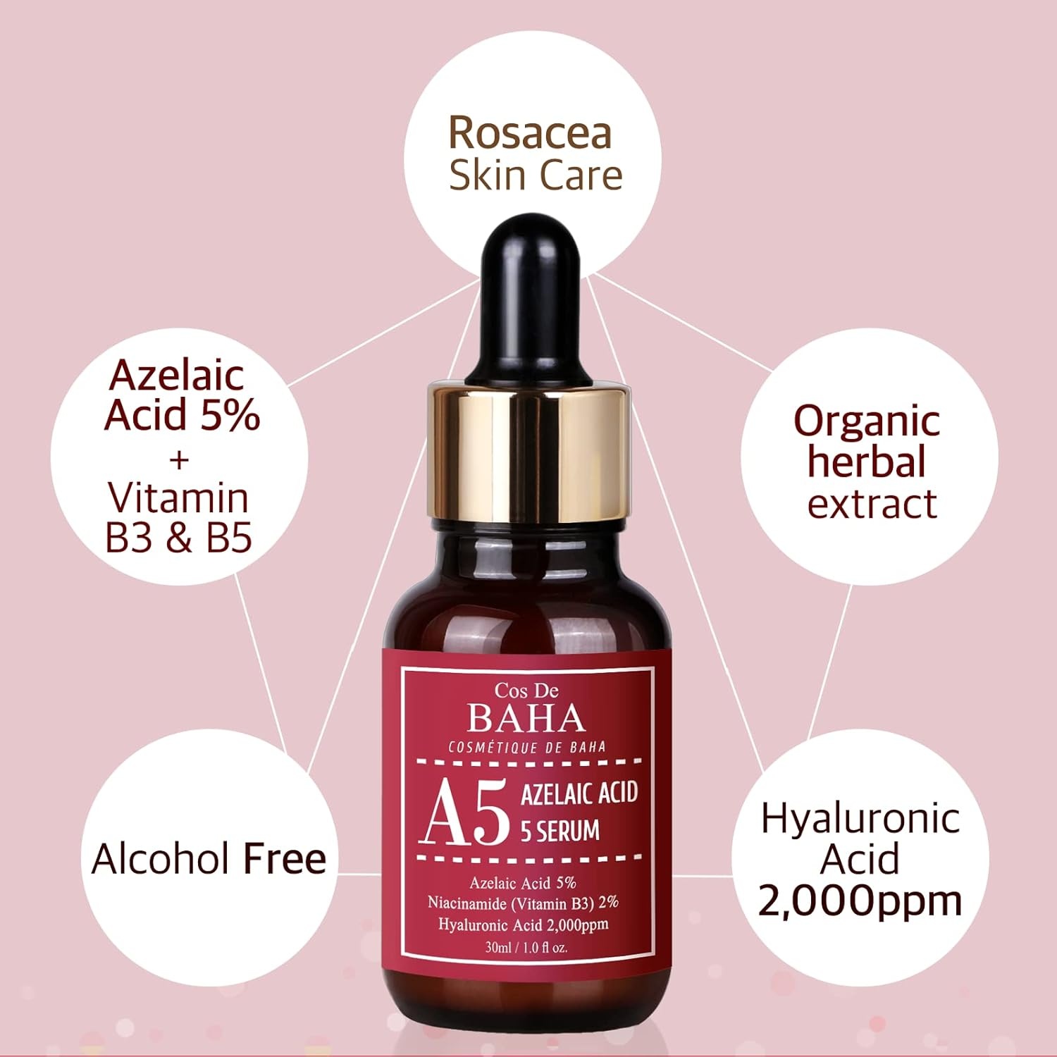 image:imageCos De BAHA Azelaic Acid 5 Serum 1 Fl Oz Niacinamide amp Hyaluronic Acid Face Serum for Uneven Tone Texture amp Oily Skin Lightweight AloeBased Korean Skincare 30 ml