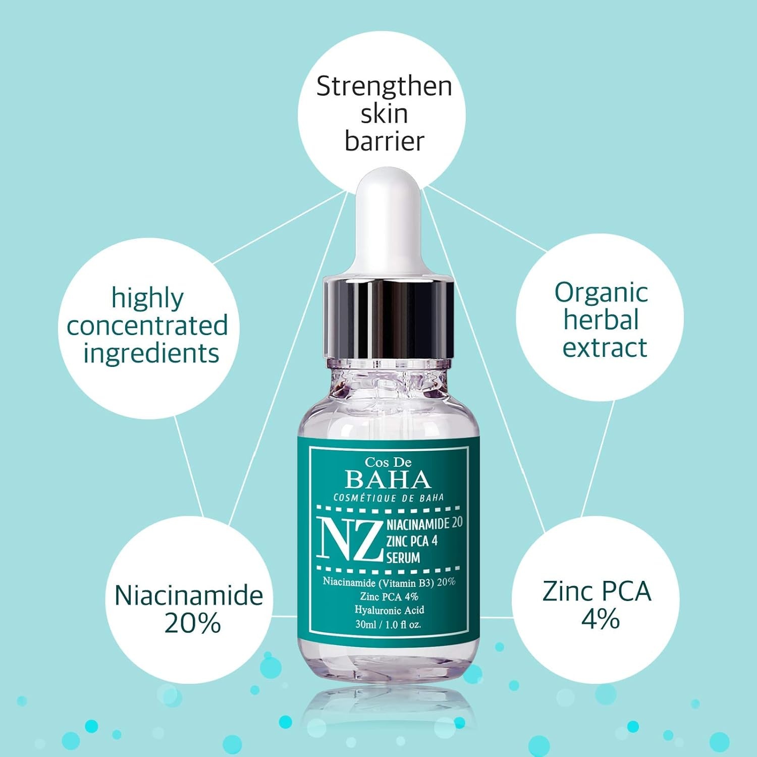 image:imageCos De BAHA Niacinamide 20 Zinc PCA 4 Serum 1 Fl Oz Pore Reducer Uneven Skin Tone Treatment Diminishes Acne Prone Skin Balancing Pore Reducing Restores Elasticity 30 ml1 Fl Oz Pack of 1