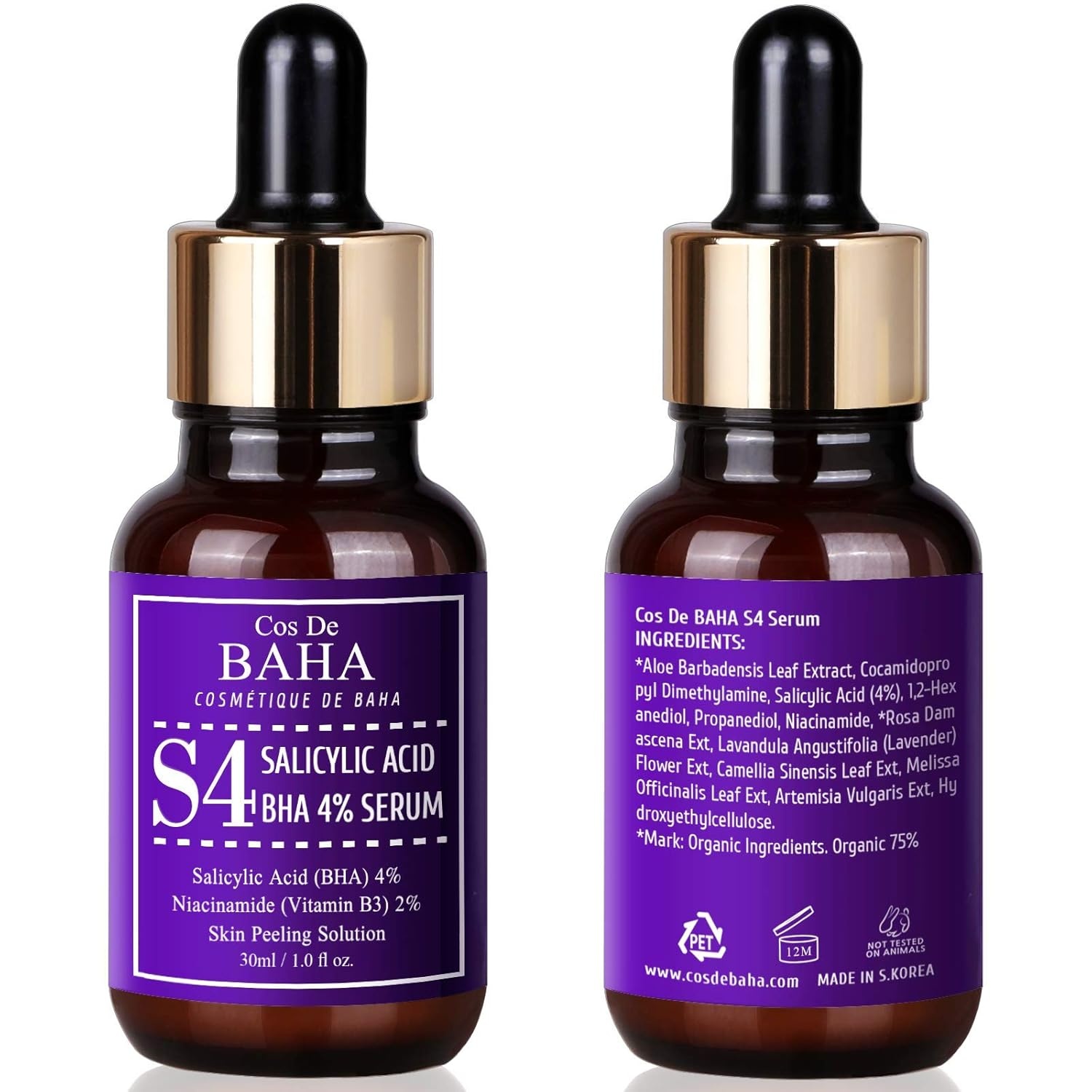 image:imageCos De BAHA Salicylic Acid 4 Exfoliating Facial Serum with Niacinamide 1 Fl Oz 30ml
