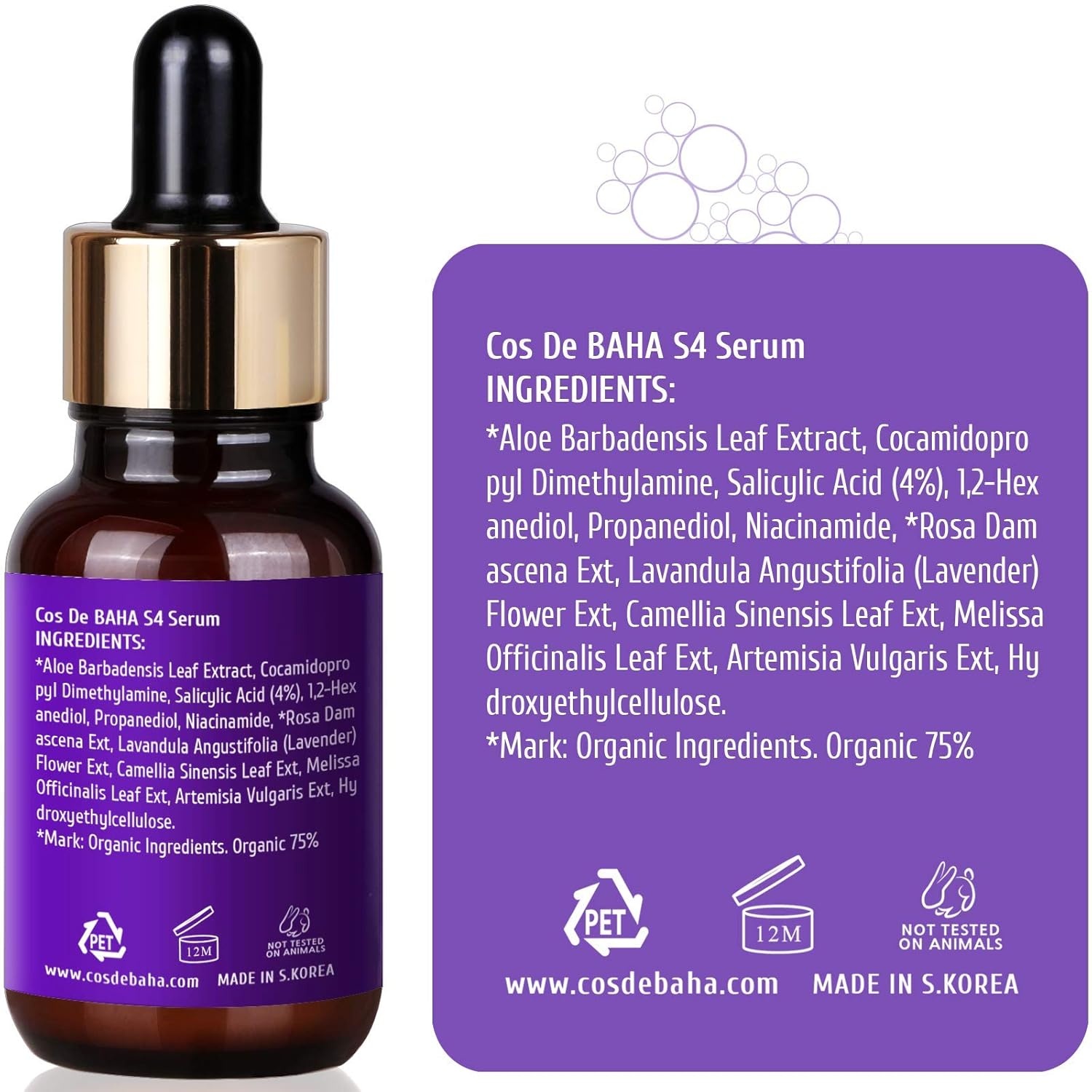 image:imageCos De BAHA Salicylic Acid 4 Exfoliating Facial Serum with Niacinamide 1 Fl Oz 30ml